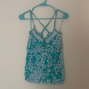 Aeropostale Beachy Summer Floral Spaghetti Strap Tank Top - Medium